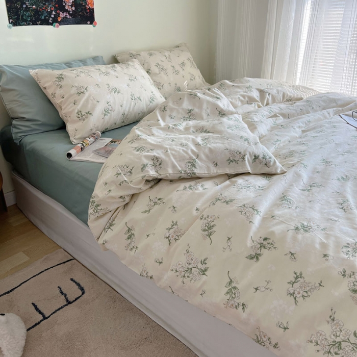 91家纺网 家纺一手货源 找家纺 艾沁 2022新款全棉复古碎花四件套铃兰