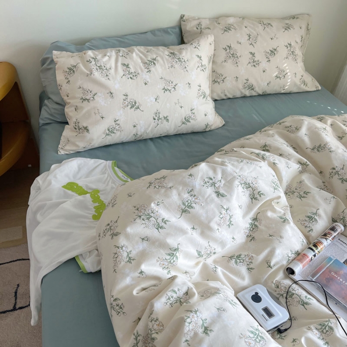 91家纺网 家纺一手货源 找家纺 艾沁 2022新款全棉复古碎花四件套铃兰