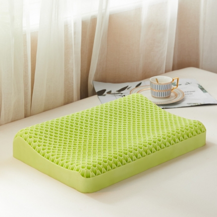 91家纺网 家纺一手货源 找家纺 TPE果胶枕可水洗枕芯硅胶枕【草绿色蜂窝】