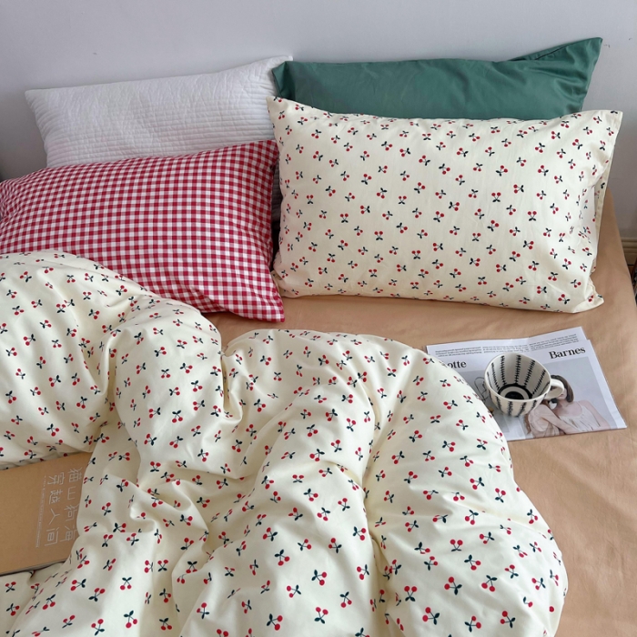 91家纺网 家纺一手货源 找家纺 艾沁 新款全棉复古碎花四件套 小丸子-咖