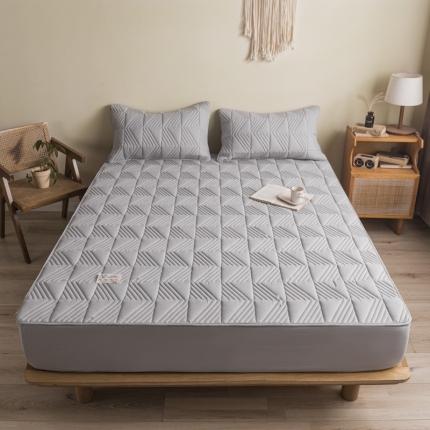 91家纺网 家纺一手货源 找家纺 鑫钰  2023新款原棉大豆床笠 高级灰