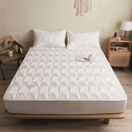 91家纺网 家纺一手货源 找家纺 鑫钰  2023新款原棉大豆床笠 牛奶白