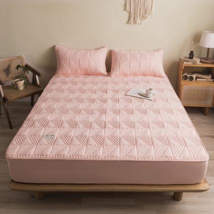 91家纺网 家纺一手货源 找家纺 鑫钰  2023新款原棉大豆床笠 樱花粉