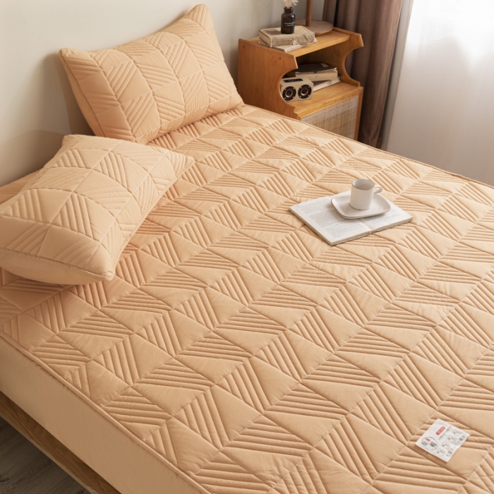 91家纺网 家纺一手货源 找家纺 (总) 鑫钰  2023新款跑量无印风原棉大豆夹棉床笠床罩