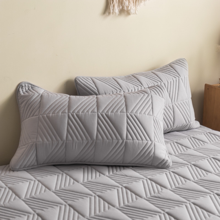 91家纺网 家纺一手货源 找家纺 鑫钰  2023新款原棉大豆床笠 高级灰