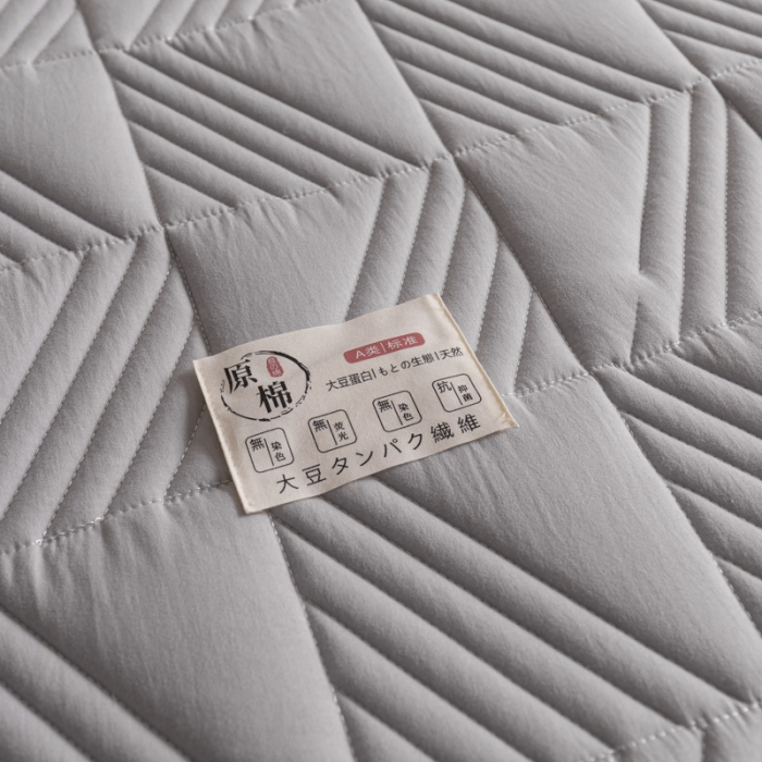 91家纺网 家纺一手货源 找家纺 鑫钰  2023新款原棉大豆床笠 高级灰