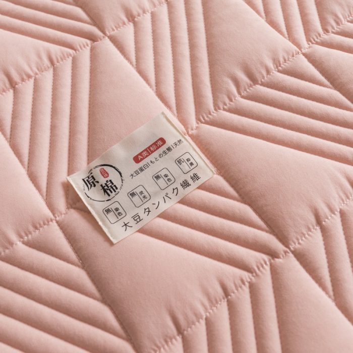 91家纺网 家纺一手货源 找家纺 鑫钰  2023新款原棉大豆床笠 樱花粉