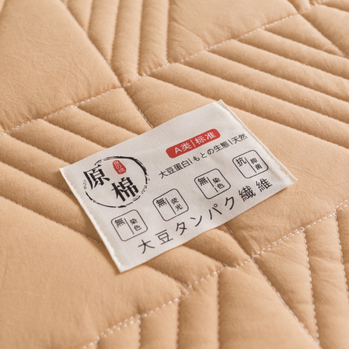 91家纺网 家纺一手货源 找家纺 鑫钰  2023新款原棉大豆床笠 活力橘