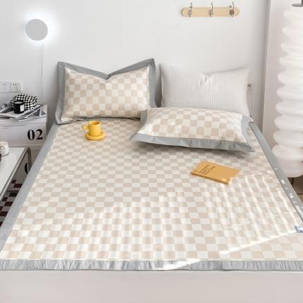 91家纺网 家纺一手货源 找家纺 总 懒猫 2022新款800D提花冰丝床席款凉席