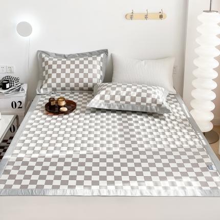 91家纺网 家纺一手货源 找家纺 总 懒猫 2022新款800D提花冰丝床席款凉席