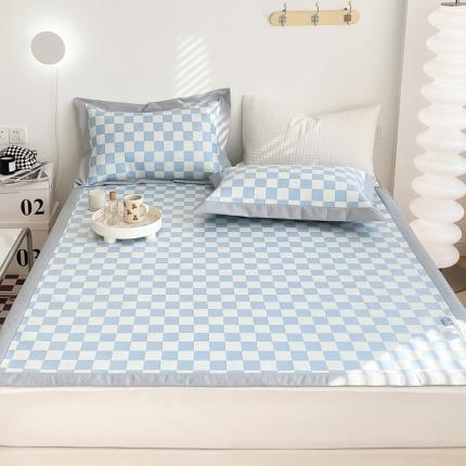 91家纺网 家纺一手货源 找家纺 总 懒猫 2022新款800D提花冰丝床席款凉席