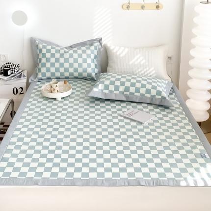 91家纺网 家纺一手货源 找家纺 总 懒猫 2022新款800D提花冰丝床席款凉席