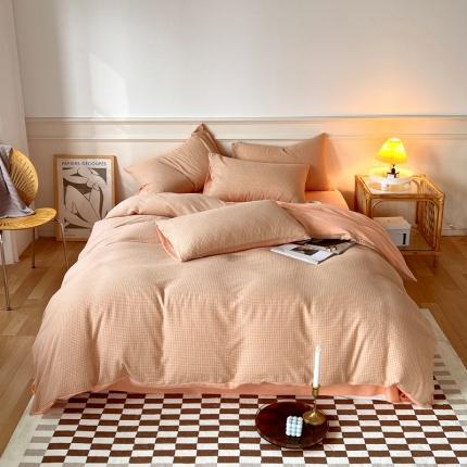 91家纺网 家纺一手货源 找家纺 （总）春皖家纺2023新款千鸟格四件套（拉链款）