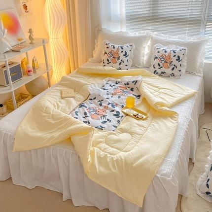 慕澄2022新款小清新花边款抱枕被直播赠品 花兔兔