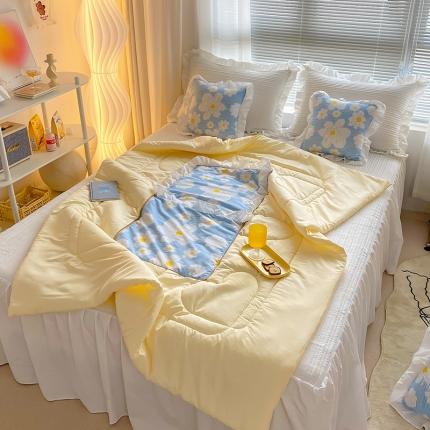 慕澄2022新款小清新花边款抱枕被直播赠品 年华