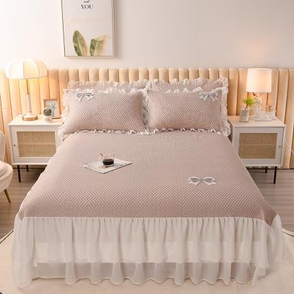 91家纺网 家纺一手货源 找家纺 昊川 2024新款凉感豆豆快速冷感凉席 冰豆豆-浅咖