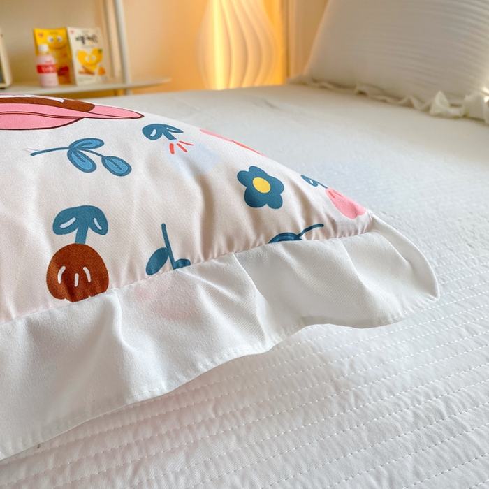 91家纺网 家纺一手货源 找家纺 慕澄2022新款小清新花边款抱枕被直播赠品 花仙子