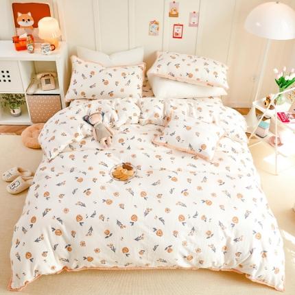 亲亲公主2025新款小清新碎花韩版花边双层纱四件套 花意满满