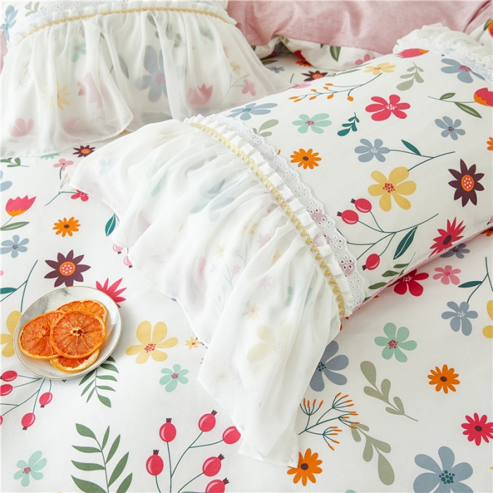 91家纺网 家纺一手货源 找家纺 亲亲公主 2025新款仙女款公主风蕾丝床裙四件套 花舞风情