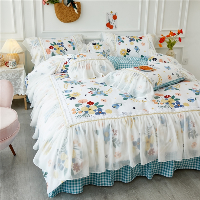 91家纺网 家纺一手货源 找家纺 亲亲公主 2025新款仙女款公主风蕾丝床裙四件套 漫享时光