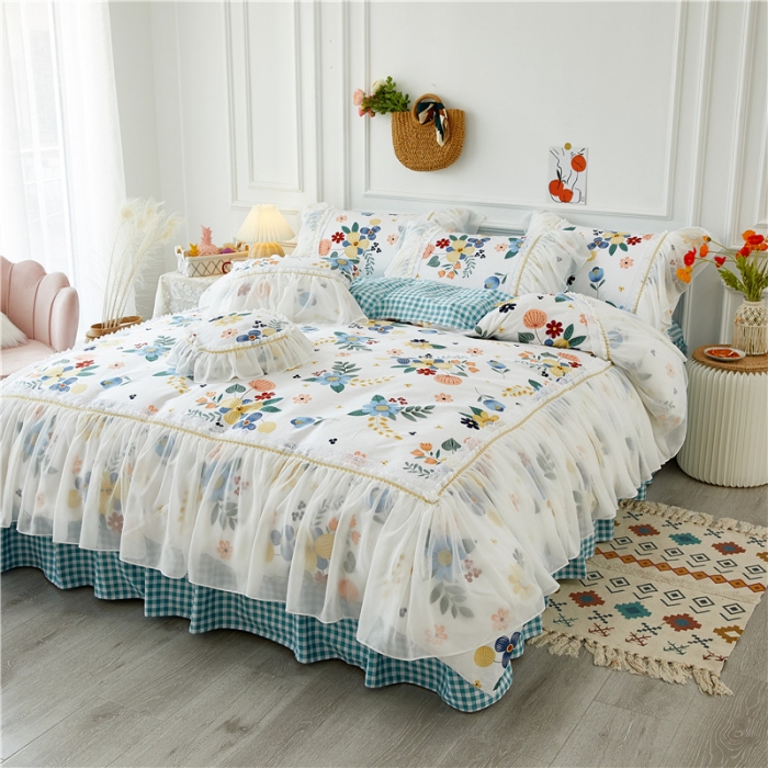 91家纺网 家纺一手货源 找家纺 亲亲公主 2025新款仙女款公主风蕾丝床裙四件套 漫享时光