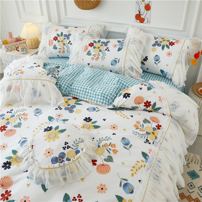 91家纺网 家纺一手货源 找家纺 亲亲公主 2025新款仙女款公主风蕾丝床裙四件套 漫享时光