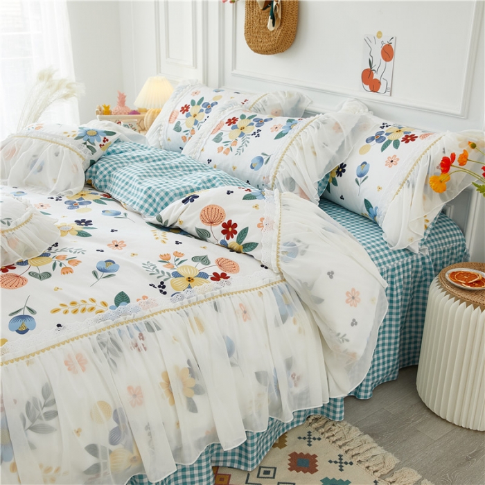 91家纺网 家纺一手货源 找家纺 亲亲公主 2025新款仙女款公主风蕾丝床裙四件套 漫享时光