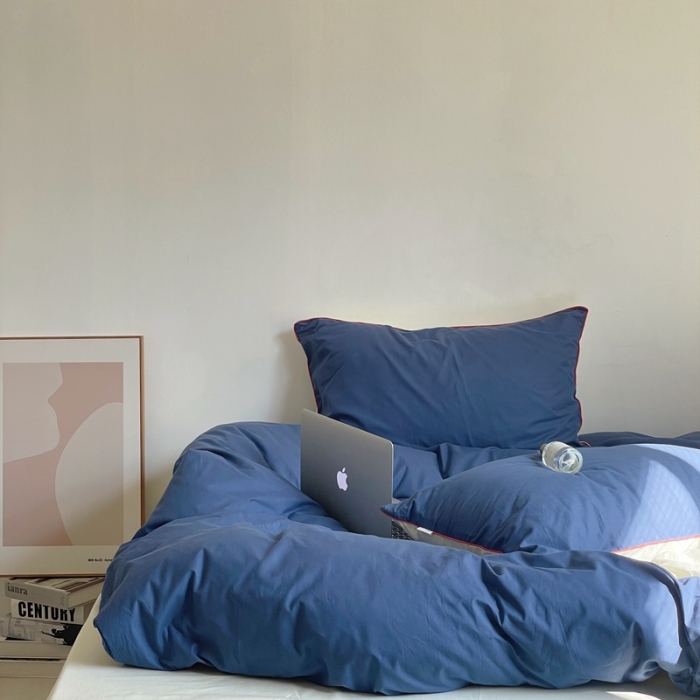 91家纺网 家纺一手货源 找家纺 （总）时年 2022新款全棉水洗棉四件套嵌绳款