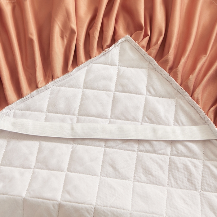 91家纺网 家纺一手货源 找家纺 网红馆 2025新款唯美蕾丝夹棉床裙四件套婉约佳人 爱玛橙