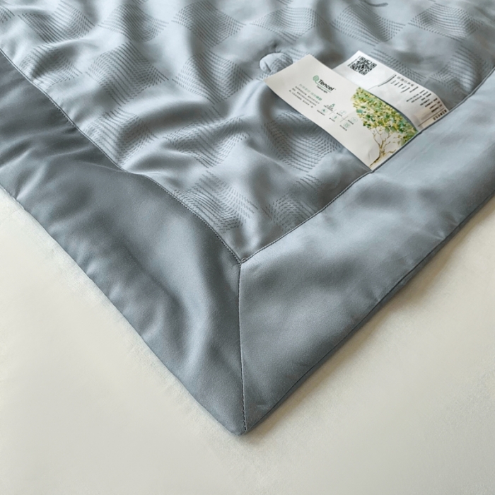 91家纺网 家纺一手货源 找家纺 榻尚 2023新款天丝提花夏被夏凉被20%蚕丝 豹 蓝灰