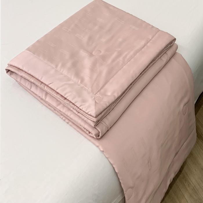 91家纺网 家纺一手货源 找家纺 榻尚 2023新款天丝提花夏被夏凉被20%蚕丝 口红 藕粉