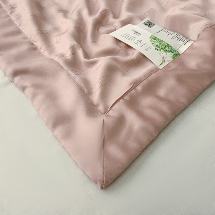 91家纺网 家纺一手货源 找家纺 榻尚 2023新款天丝提花夏被夏凉被20%蚕丝 口红 藕粉
