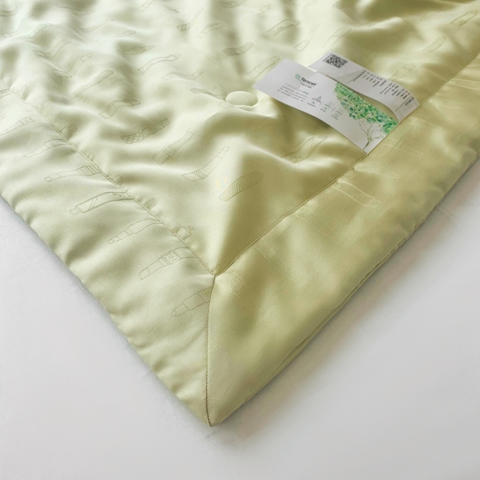 91家纺网 家纺一手货源 找家纺 榻尚 2023新款天丝提花夏被夏凉被20%蚕丝 口红 雾绿