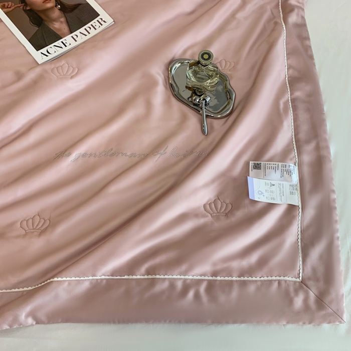 91家纺网 家纺一手货源 找家纺 （总）榻尚 2023新款纯色80天丝胶原蛋白夏被夏凉被 素