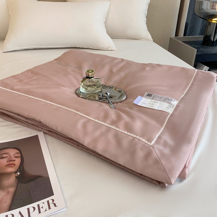 91家纺网 家纺一手货源 找家纺 （总）榻尚 2023新款纯色80天丝胶原蛋白夏被夏凉被 素