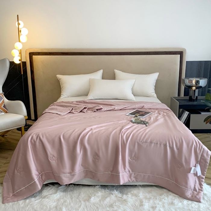 91家纺网 家纺一手货源 找家纺 榻尚 2023新款纯色80天丝胶原蛋白夏被夏凉被 素 素 豆沙