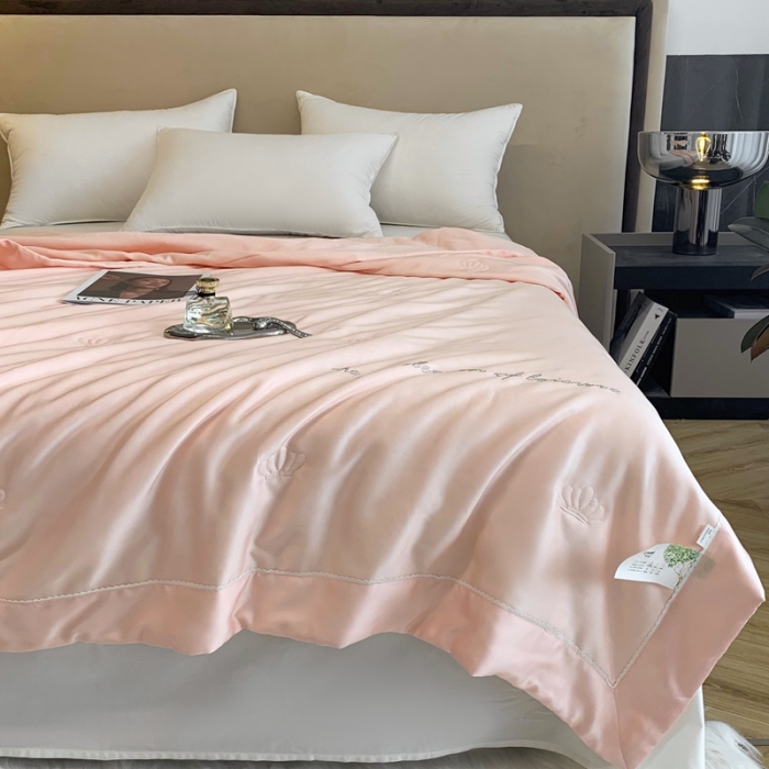 91家纺网 家纺一手货源 找家纺 榻尚 2023新款纯色80天丝胶原蛋白夏被夏凉被 素 素 粉
