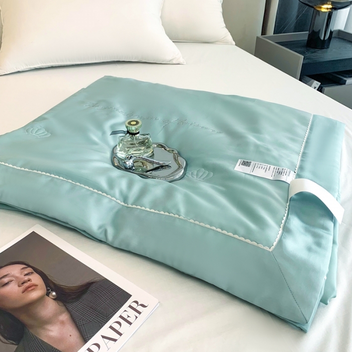 91家纺网 家纺一手货源 找家纺 榻尚 2023新款纯色80天丝胶原蛋白夏被夏凉被 素 素 湖蓝