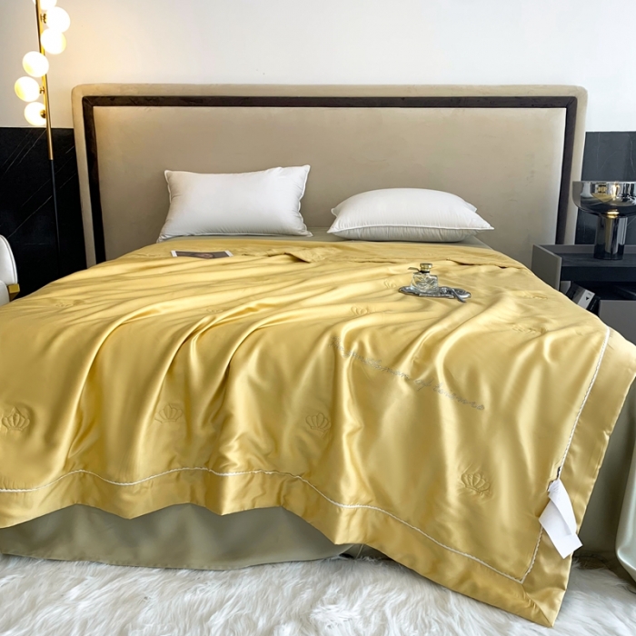 91家纺网 家纺一手货源 找家纺 榻尚 2023新款纯色80天丝胶原蛋白夏被夏凉被 素 素 黄