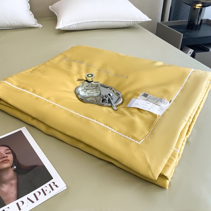 91家纺网 家纺一手货源 找家纺 榻尚 2023新款纯色80天丝胶原蛋白夏被夏凉被 素 素 黄