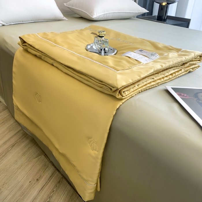 91家纺网 家纺一手货源 找家纺 榻尚 2023新款纯色80天丝胶原蛋白夏被夏凉被 素 素 黄