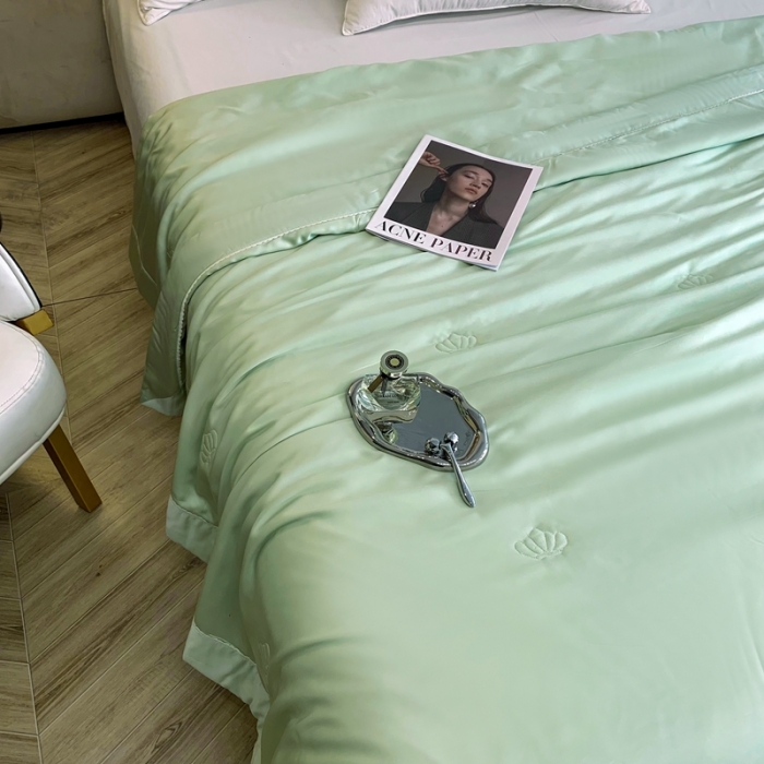 91家纺网 家纺一手货源 找家纺 榻尚 2023新款纯色80天丝胶原蛋白夏被夏凉被 素 素 绿