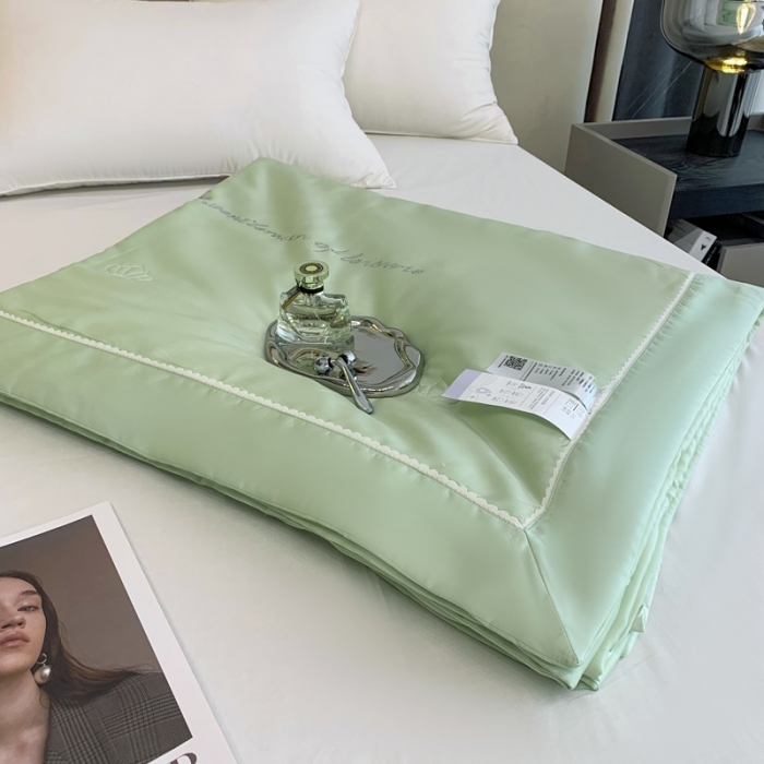 91家纺网 家纺一手货源 找家纺 榻尚 2023新款纯色80天丝胶原蛋白夏被夏凉被 素 素 绿