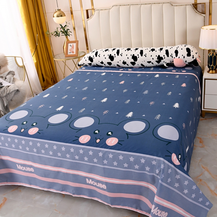 91家纺网 家纺一手货源 找家纺 馨乐 2022新款亲肤印花单品床单鼠年吉祥