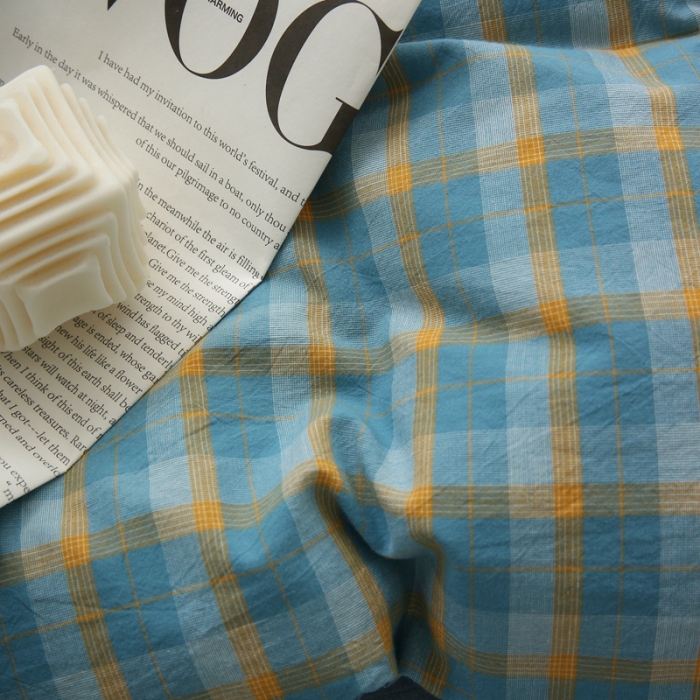 91家纺网 家纺一手货源 找家纺 榻尚 经典田园格子全棉色织水洗棉四件套 诺兰（黄绿）