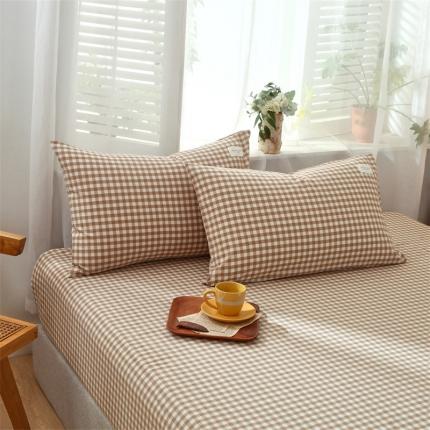 91家纺网 家纺一手货源 找家纺 （总）春皖 2023新款色织水洗棉上下铺单枕套48*74cm
