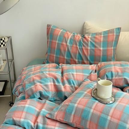 91家纺网 家纺一手货源 找家纺 （总）艾咪 新款少女风全棉色织水洗棉四件套三件套纯棉