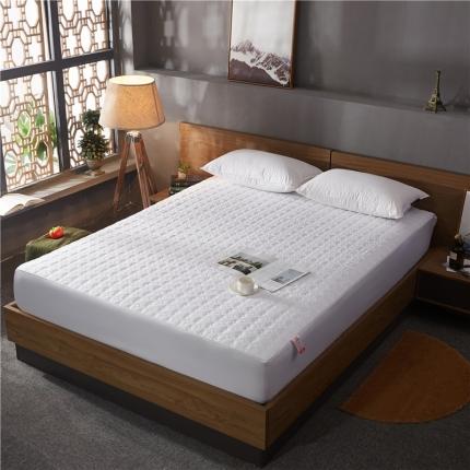 91家纺网 家纺一手货源 找家纺 雪云美 2022亲肤棉磨毛夹棉床笠全包床垫保护套黄金格-白