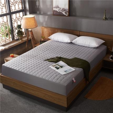 91家纺网 家纺一手货源 找家纺 雪云美 2022亲肤棉磨毛夹棉床笠全包床垫保护套黄金格-灰