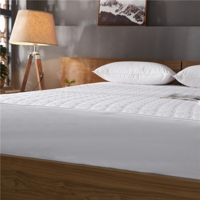 91家纺网 家纺一手货源 找家纺 雪云美 2022亲肤棉磨毛夹棉床笠全包床垫保护套黄金格-白